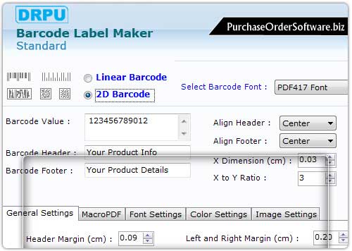 Click to view Barcode Printing Software 6.0.1.5 screenshot