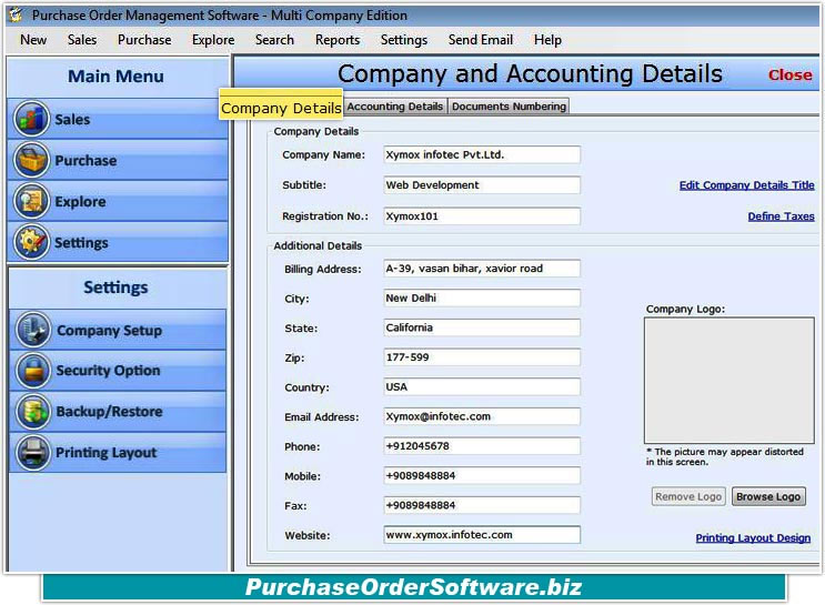 Business Purchase Orders Management screenshot